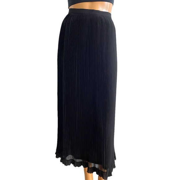 Talbots Black Pleated Maxi Skirt Size 12 - Picture 1 of 10